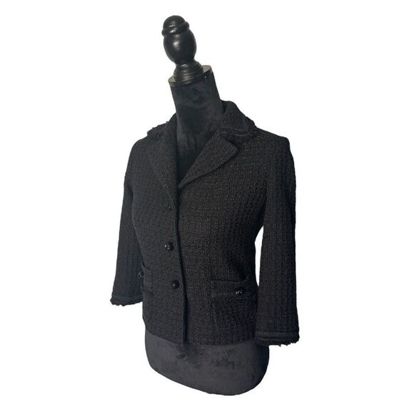 Talbots Metallic Tweed Blazer Jacket with Embellished Buttons Size 2P - Picture 8 of 16